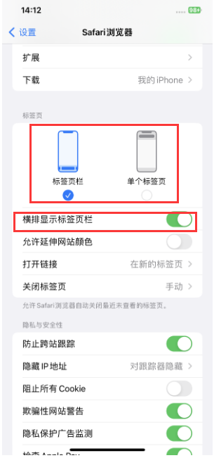 辽宁苹果手机维修分享Safari浏览器如何切换标签栏位置 