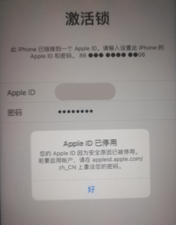 辽宁苹果手机维修分享iPhone 12 出现提示“Apple ID 已停用”怎么办 